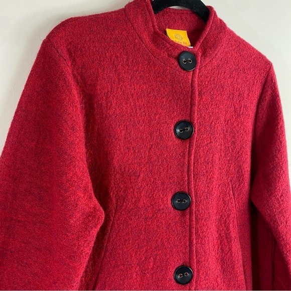VTG Ruby Rd. Women’s Red 100% Wool Classic Button Coat/Jacket Blazer Sz S - Picture 3 of 12